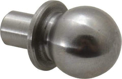 Jergens - 1/2" Ball Diam, 1/4" Shank Diam, Steel Construction Tooling Ball - 5/8" Ball Center to Shank Bottom, 5/16" Ball Center to Shoulder Bottom, with Shoulder - Strong Tooling