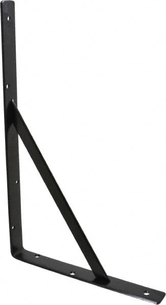 Knape & Vogt - 1,000 Lb Capacity, Black Epoxy Coated, L-Bracket - 16" Long, 10" High - Strong Tooling