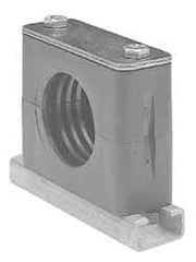 HYDAC - 3.46" Wide x 2.83" High x 1.18" Deep, Polypropylene Standard Duty C-Rail Mount Vibration-Control Clamp - Carbon Steel Plate, Mount with C-Rail Nuts, Top plates, Clamp Pairs, and Bolts - Strong Tooling