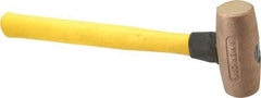 American Hammer - 4 Lb Head Nonsparking Mallet - 14-1/2" OAL, 13" Long Fiberglass Handle - Strong Tooling