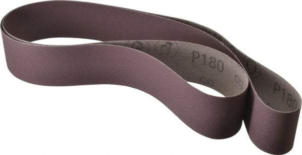 3M - 2" Wide x 60" OAL, 180 Grit, Aluminum Oxide Abrasive Belt - Aluminum Oxide, Very Fine, Coated, X Weighted Cloth Backing, Series 341D - Strong Tooling