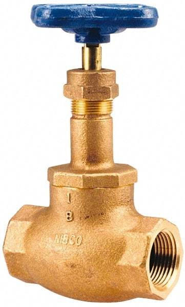 NIBCO - 1-1/4" Pipe, Threaded Ends, Bronze Integral Globe Valve - Bronze Disc, Screw-In Bonnet, 200 psi WOG, 125 psi WSP, Class 125 - Strong Tooling