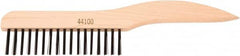 Weiler - 1 Rows x 17 Columns Steel Scratch Brush - 5" Brush Length, 10" OAL, 1-1/16" Trim Length, Wood Shoe Handle - Strong Tooling