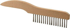 Weiler - 1 Rows x 17 Columns Stainless Steel Scratch Brush - 5" Brush Length, 10" OAL, 1-1/16" Trim Length, Wood Shoe Handle - Strong Tooling