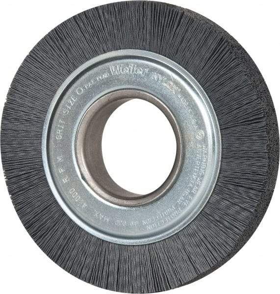 Weiler - 6" OD, 2" Arbor Hole, Crimped Nylon Wheel Brush - 1" Face Width, 1-1/4" Trim Length, 0.022" Filament Diam, 3,600 RPM - Strong Tooling