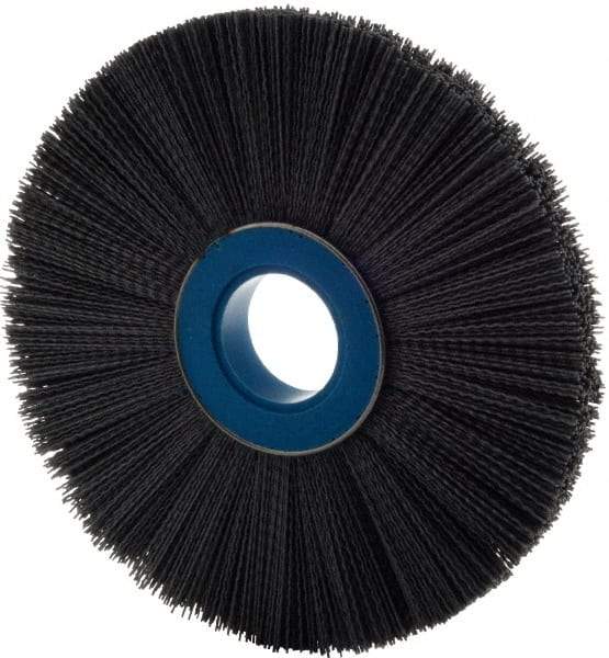 Weiler - 10" OD, 2" Arbor Hole, Crimped Nylon Wheel Brush - 1" Face Width, 3" Trim Length, 0.04" Filament Diam, 3,600 RPM - Strong Tooling