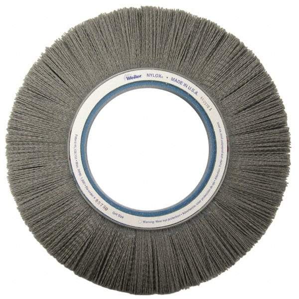 Weiler - 12" OD, Crimped Nylon Wheel Brush - 1-1/8" Face Width, 2-3/4" Trim Length, 0.04" Filament Diam, 1,800 RPM - Strong Tooling