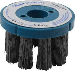 Weiler - 3" 180 Grit Silicon Carbide Crimped Disc Brush - Very Fine Grade, Plain Hole Connector, 1-1/2" Trim Length, 7/8" Arbor Hole - Strong Tooling