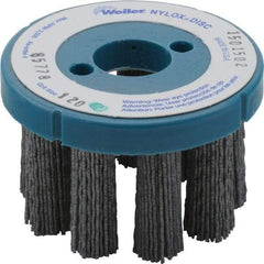 Weiler - 3" 120 Grit Silicon Carbide Crimped Disc Brush - Fine Grade, Plain Hole Connector, 1-1/2" Trim Length, 7/8" Arbor Hole - Strong Tooling