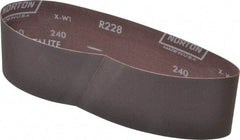 Norton - 3" Wide x 24" OAL, 240 Grit, Aluminum Oxide Abrasive Belt - Aluminum Oxide, Very Fine, Coated, Series R228 - Strong Tooling