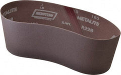 Norton - 4" Wide x 24" OAL, 180 Grit, Aluminum Oxide Abrasive Belt - Aluminum Oxide, Very Fine, Coated, Series R228 - Strong Tooling