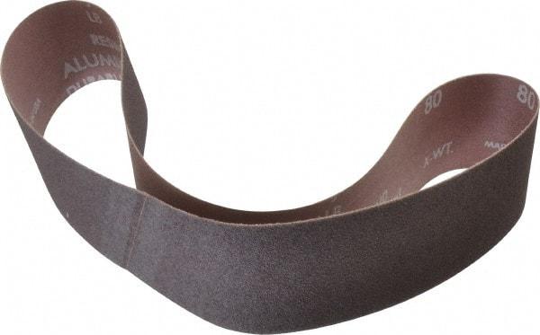 Norton - 2" Wide x 30" OAL, 80 Grit, Aluminum Oxide Abrasive Belt - Aluminum Oxide, Medium, Coated, Series R228 - Strong Tooling