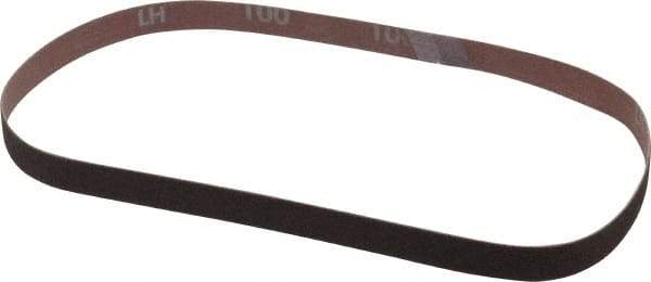 Norton - 1/2" Wide x 24" OAL, 100 Grit, Aluminum Oxide Abrasive Belt - Aluminum Oxide, Fine, Coated, Series R228 - Strong Tooling