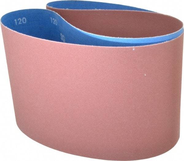 Norton - 6" Wide x 48" OAL, 120 Grit, Ceramic Abrasive Belt - Ceramic, Fine, Coated, Y Weighted Cloth Backing, Series R984 - Strong Tooling
