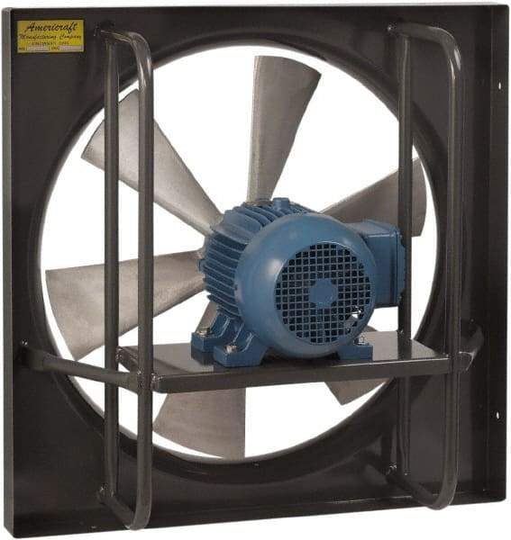 Americraft - 24" Blade, Direct Drive, 1 hp, 7,425 CFM, Explosion Proof Exhaust Fan - 30-1/2" Opening Height x 30-1/2" Opening Width, 16/8 Amp, 115/230 Volt, 1 Speed, Single Phase - Strong Tooling