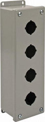 nVent Hoffman - 4 Hole, 1.2 Inch Hole Diameter, Steel Pushbutton Switch Enclosure - 11-1/4 Inch High x 3.47 Inch Wide x 2-3/4 Inch Deep, 12, 13 NEMA Rated - Strong Tooling