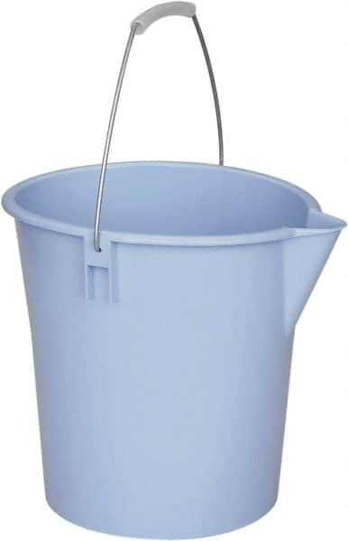 Ability One - 12 Qt, Plastic Round Blue Single Pail with Pour Spout - Handle Included - Strong Tooling