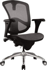 Bevco - 18 to 21-1/2" High Adjustable Chair - 20-1/2" Wide x 19-3/4" Deep, Mesh Seat, Black - Strong Tooling