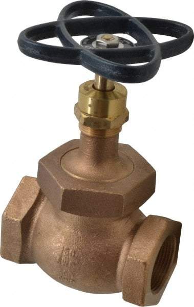 NIBCO - 1-1/4" Pipe, Threaded Ends, Bronze Integral Globe Valve - PTFE Disc, Screw-In Bonnet, 200 psi WOG, 125 psi WSP, Class 125 - Strong Tooling