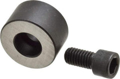 Jergens - 3/8-16 Thread, 1-1/4" OD, 3/4" High, Jig Foot - Black Oxide Finish, Low Carbon Steel, Case Hardened, 75-77 R30N Heat Treatment - Strong Tooling