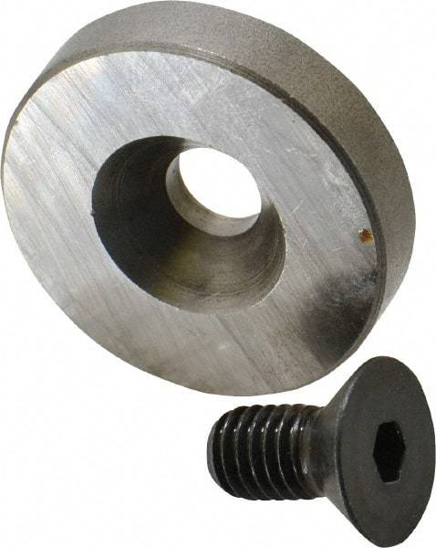 Jergens - 3/8-16 Thread, 1-5/8" OD, 3/8" High, Flat Foot - Low Carbon Steel, Case Hardened, 75-77 R30N Heat Treatment - Strong Tooling