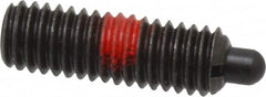 Jergens - 3/8-16, 1-1/8" Thread Length, 3/16" Plunger Projection, Steel Threaded Spring Plunger - 0.186" Max Plunger Diam, 1-1/8" Plunger Length, 5.5 Lb Init End Force, 14.5 Lb Final End Force, 3/16" Hex - Strong Tooling