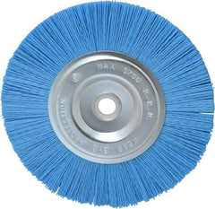 Value Collection - 6" OD, 5/8" Shank Diam, 5/8" Arbor Hole, Crimped Nylon Wheel Brush - 5/16" Face Width, 5/16" Trim Length, 3,750 RPM - Strong Tooling