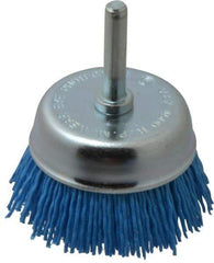 Value Collection - 2" Diam, 1/4" Hole Size Straight Wire Nylon Cup Brush - Fine Grade, 4,500 Max RPM - Strong Tooling