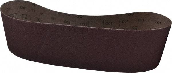 3M - 6" Wide x 48" OAL, 36 Grit, Aluminum Oxide Abrasive Belt - Aluminum Oxide, Very Coarse, Coated, X Weighted Cloth Backing, Series 341D - Strong Tooling