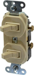 Pass & Seymour - 1 Pole, 120/277 VAC, 20 Amp, Flush Mounted, Ungrounded, Tamper Resistant Duplex Switch - NonNEMA Configuration, 2 Switch, Side Wiring, UL Listed 20 Standard - Strong Tooling