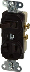 Pass & Seymour - 1 Pole, 120/125 Volt, 20 Amp, 1 Outlet, Flush Mounted, Self Grounding, Tamper Resistant Combination Outlet and Switch - 5-20R Configuration, 1 Switch, Side Wiring, UL Listed 20 498 Standard - Strong Tooling