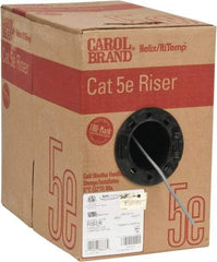 Made in USA - Cat5e, 24 AWG, 4 Wires, Unshielded Network & Ethernet Cable - Gray, Polyolefin, 1,000' OAL - Strong Tooling