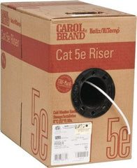 Made in USA - Cat5e, 24 AWG, 4 Wires, Unshielded Network & Ethernet Cable - White, Polyolefin, 1,000' OAL - Strong Tooling