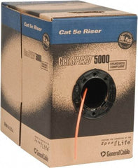 Made in USA - Cat5e, 24 AWG, 4 Wires, Network & Ethernet Cable - Orange, Polyolefin, 1,000' OAL - Strong Tooling