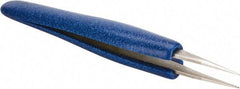 Aven - 4-3/4" OAL OO-SA Ergonomic Cushion Grip Tweezers - Straight, Strong, Regular Tips - Strong Tooling