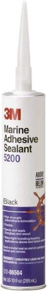 3M - 12.8 oz Cartridge Black Polyurethane Marine Adhesive Sealant - 190°F Max Operating Temp, 48 hr Tack Free Dry Time - Strong Tooling