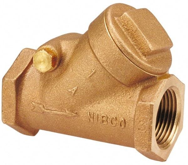 NIBCO - 1" Bronze Check Valve - Y-Pattern, FNPT x FNPT, 200 WOG - Strong Tooling