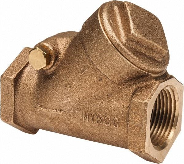 NIBCO - 1" Bronze Check Valve - Y-Pattern, FNPT x FNPT, 300 WOG - Strong Tooling