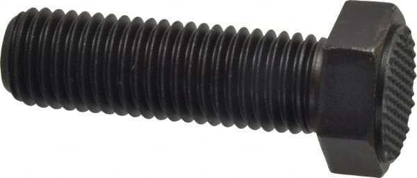 Fairlane - Serrated Tooth, 3/4-10, 2-1/2" Shank Length, 1-3/4" Thread Length, Black Oxide Finish, Hex Head, Adjustable Positioning Gripper - 1" Pad Diam, 1-1/8" Hex, 1/2" Head Height, Extra Fine Tooth Grade - Strong Tooling