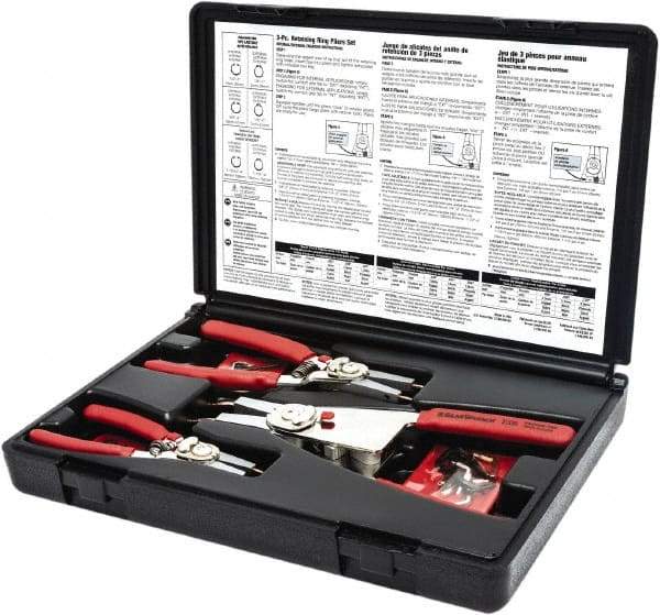 GearWrench - 6 Piece, 1/8 to 4" Bore, 1/8 to 4" Shaft, Convertible Retaining Ring Pliers Set - Comes in Blow Molded Case - Strong Tooling