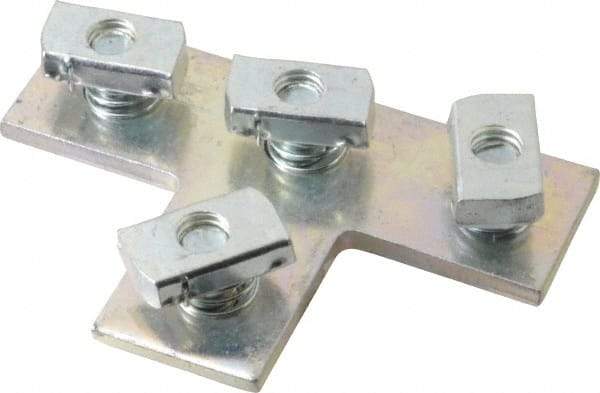 Cooper B-Line - Zinc Plated Carbon Steel Preassembled Flat Tee Strut Fitting - 1/2" Bolt, 4 Holes, Used with Cooper B Line Channel & Strut (All Sizes Except B62 & B72) - Strong Tooling