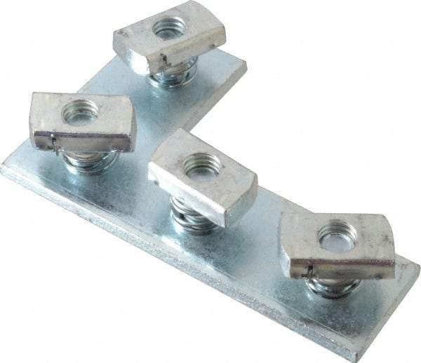 Cooper B-Line - Zinc Plated Carbon Steel Preassembled Flat Corner Strut Fitting - 1/2" Bolt, 4 Holes, Used with Cooper B Line Channel & Strut (All Sizes Except B62 & B72) - Strong Tooling