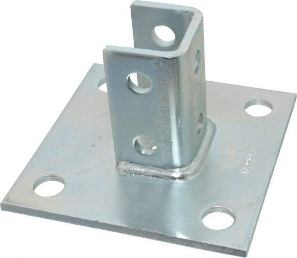 Cooper B-Line - Zinc Plated Carbon Steel Strut Post Base - 1/2" Bolt, 6 Holes, Used with Cooper B Line Channel & Strut (All Sizes Except B62 & B72) - Strong Tooling