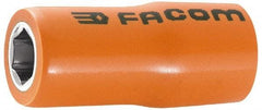 Facom - 1/2" Drive, Standard Hand Socket - 12 Points, 2-3/64" OAL, Alloy Steel - Strong Tooling