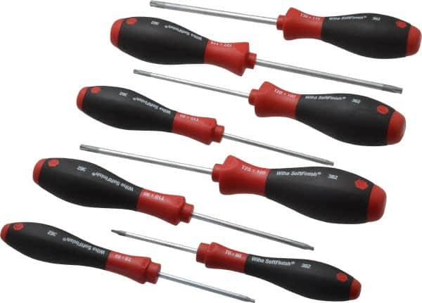 Wiha - 8 Piece Torx Screwdriver Set - Bit Sizes: Torx T6, T8, T10, T15, T20, T25, T27 & T30 - Strong Tooling