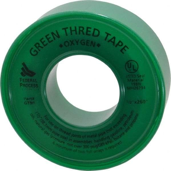 Federal Process - 1/2" Wide x 260" Long Oxygen Pipe Repair Tape - 3.7 mil Thick, -450 to 550°F, Green - Strong Tooling