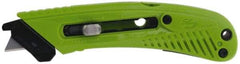 PHC - Retractable Utility Knife - 1-5/8" Blade, Lime Green Plastic Handle, 1 Blade Included - Strong Tooling