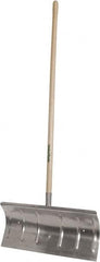 UnionTools - 24 Inch Wide Blade x 12 Inch High Blade Pusher Snow Shovel - 48 Inch Long Hardwood Handle - Strong Tooling