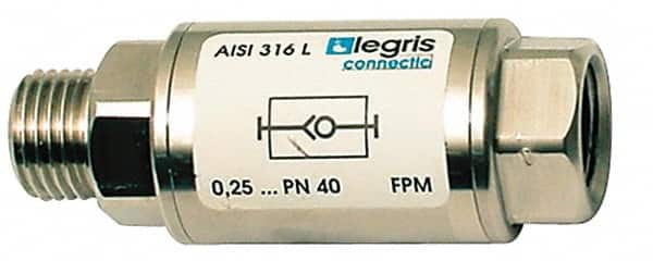 Legris - 1" Stainless Steel Check Valve - Unidirectional, Male BSPP x Female BSPP, 580 WOG - Strong Tooling