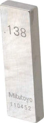 Mitutoyo - 0.138" Rectangular Steel Gage Block - Accuracy Grade 0, Includes Certificate of Inspection - Strong Tooling